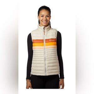 Cotopaxi Down Fuego Vest - Cream Stripe - Women’s Med - EUC